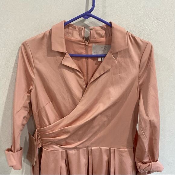 Gal Meets Glam Wedding Guest Elisabetta Dress in Pink Shirt Dress Size 2 - Picture 7 of 10